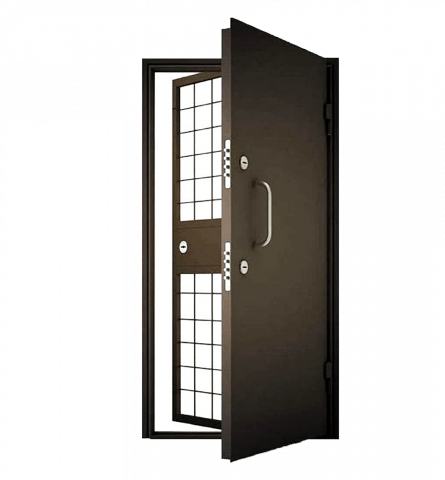 Металлическая дверь в комнату хранения наркотиков